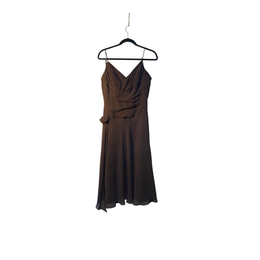 NWT B2 women’s brown chiffon style Flowy midi dress size 14